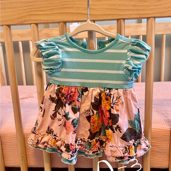 Matilda Jane Striped and Floral Kids Top - Blue and Pink - Picture 1 of 1